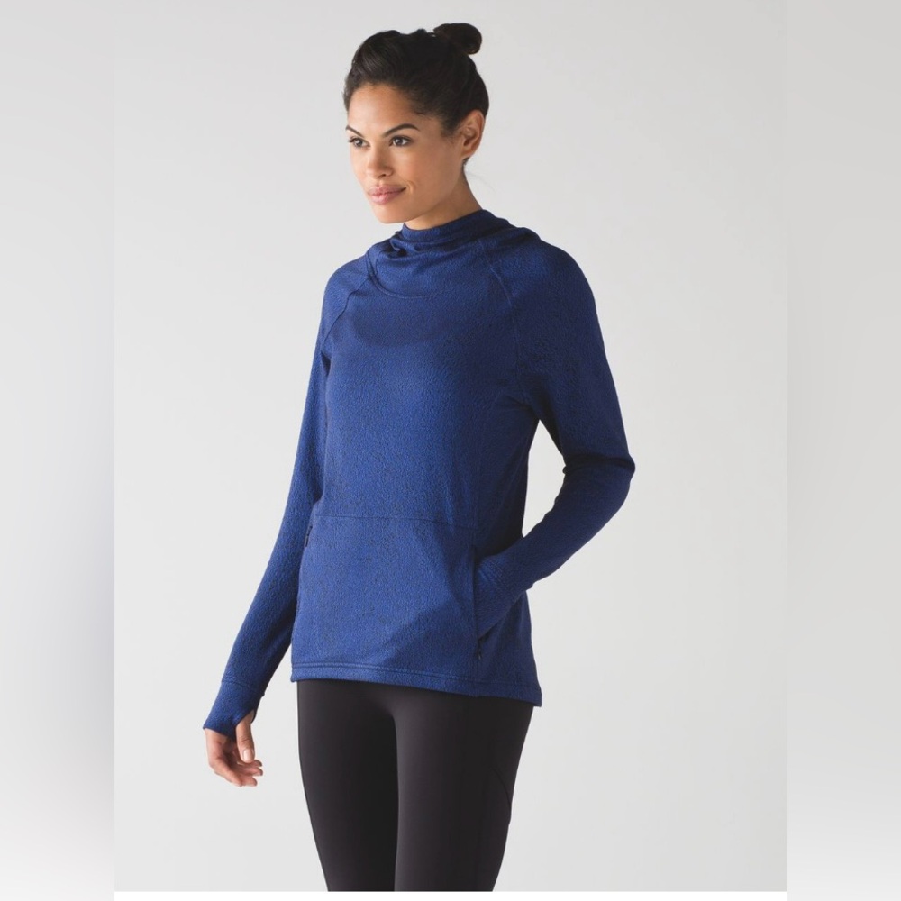Lululemon Ready To Rulu Hoodie Running Luon Spray Jacquard Sapphire Blue Black 8